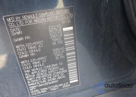 2016 Nissan Rogue S/Sl/Sv z USA, uszkodzony, nr VIN KNMAT2MV0GP608597